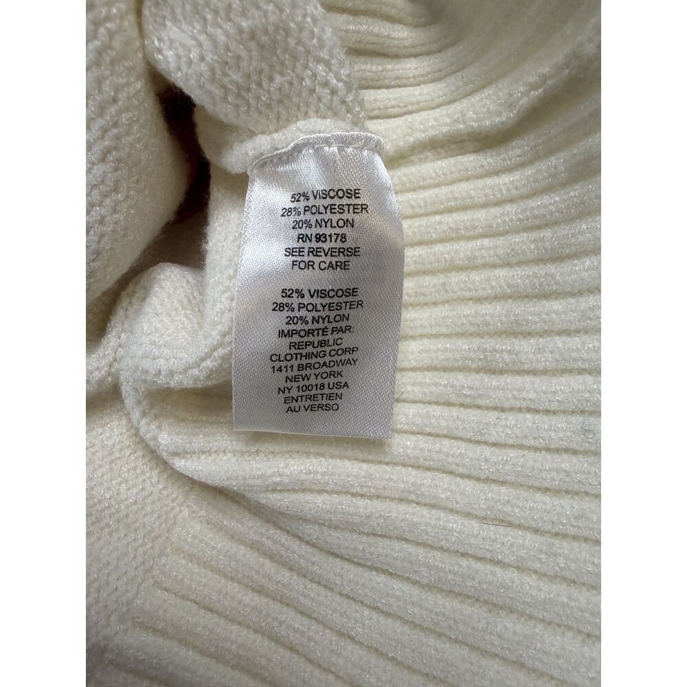 Truth by Republic Women’s XL Ivory Pink Striped Preppy Mock Neck Sweater - Picture 3 of 6